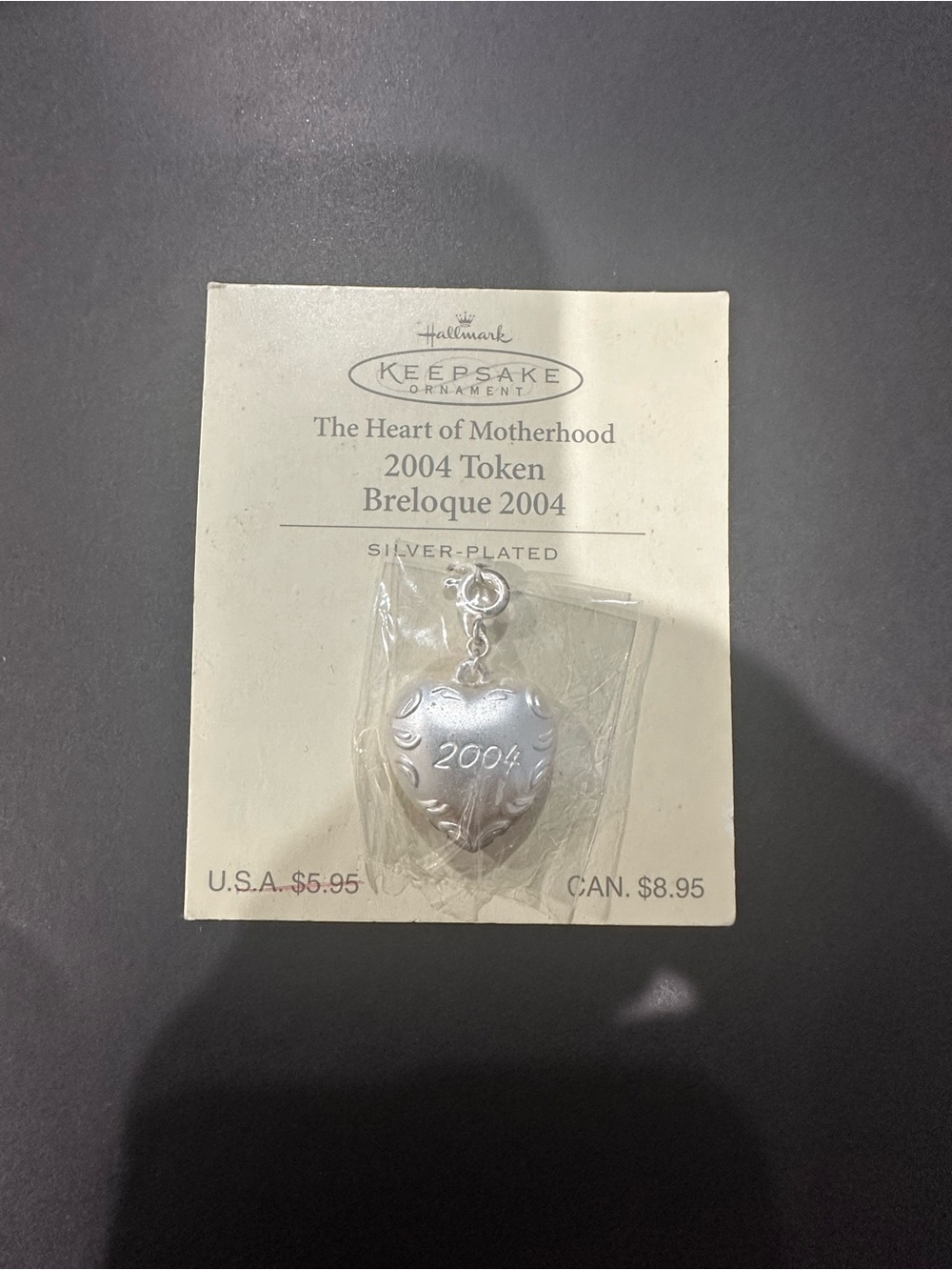 Hallmark Vintage Keepsake Silver-Plated “The Heart of Motherhood” Token 2004